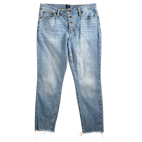 J.Crew Factory 9” High Rise Skinny Jeans Size 31‎ Exposed Button Fly - Picture 1 of 8